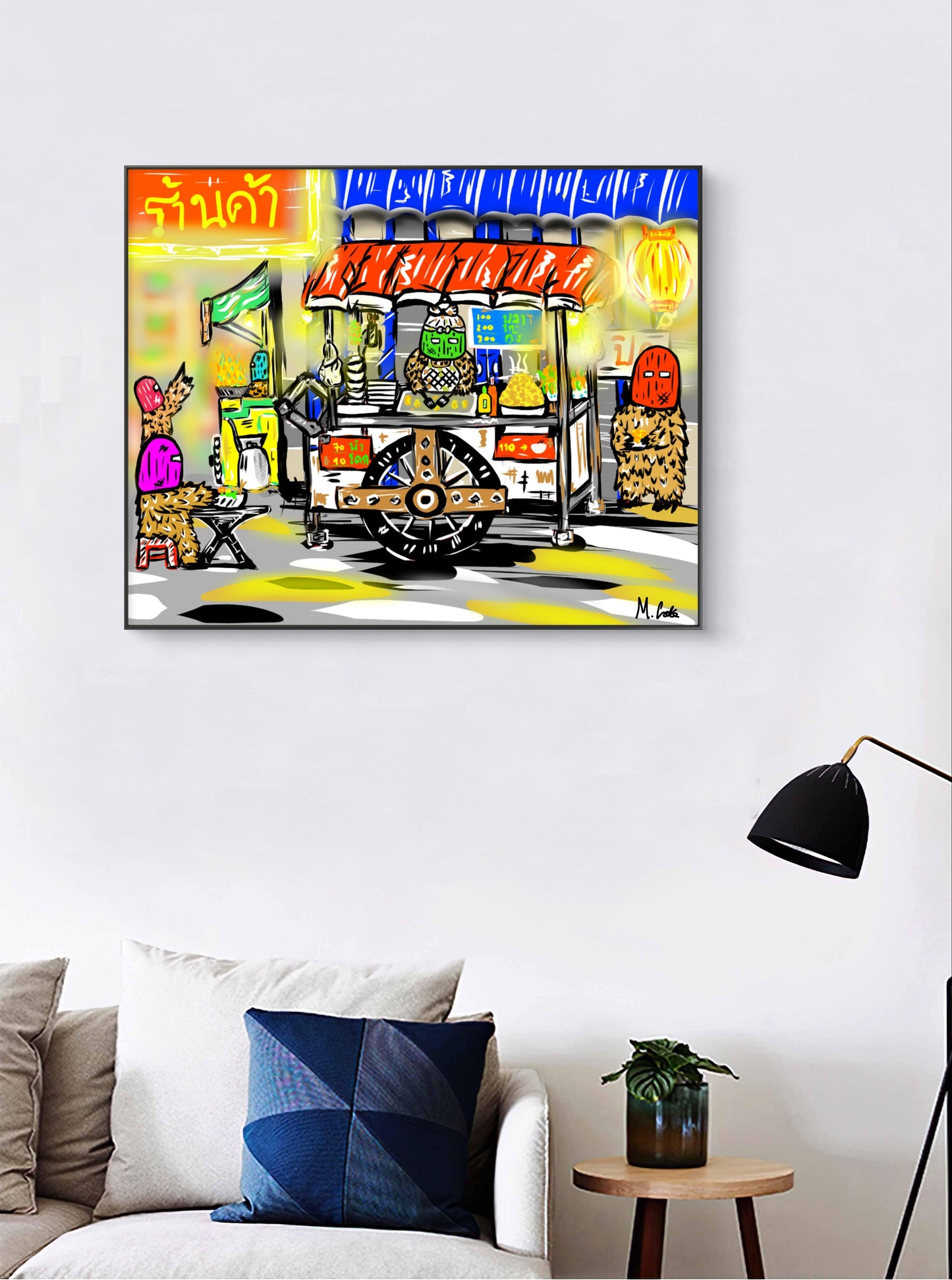 Thai night market print