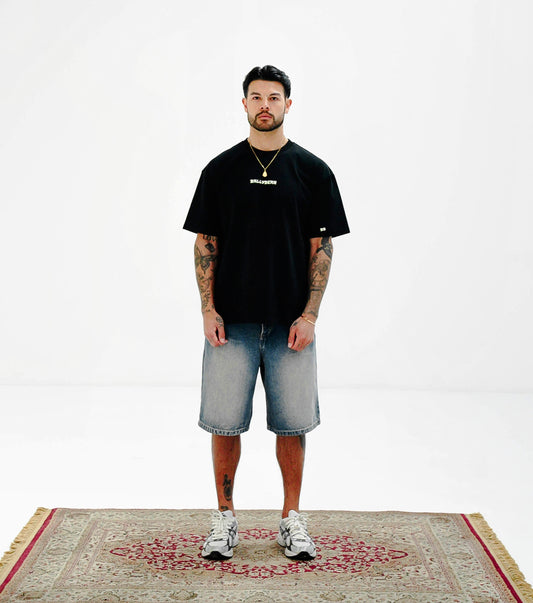 Heavyweight oversized graphics Black T shirt  Night market